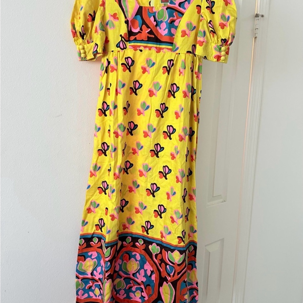 Vibrant Yellow Floral Maxi Dress